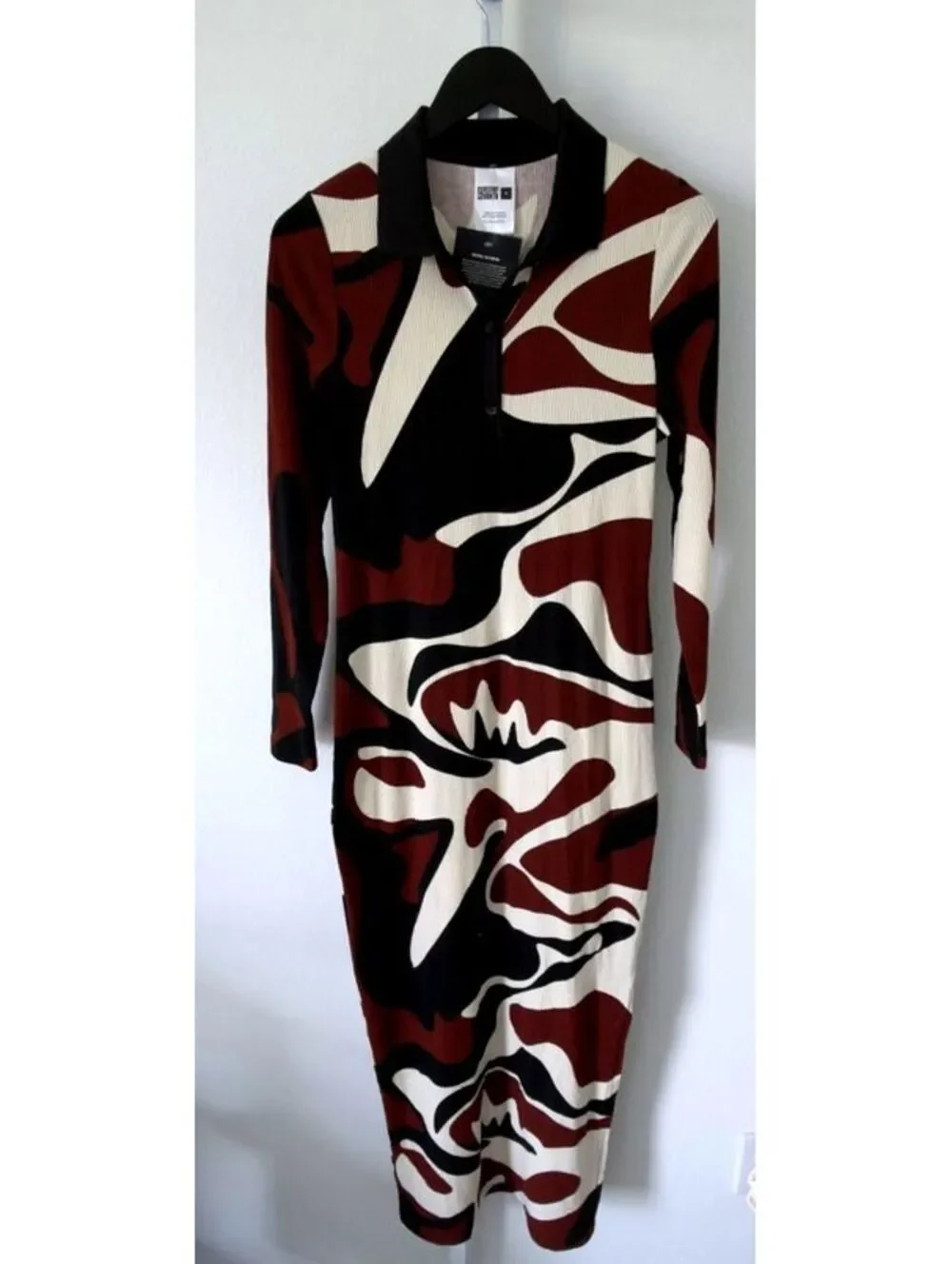 Black History Month Abstract Pattern Long Sleeve Maxi Dress Women Size Medium - Picture 1 of 3